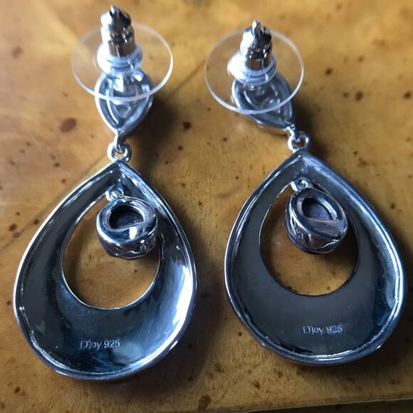 Natural Star Ruby Sterling Silver Dangle Earrings - Picture 7 of 8